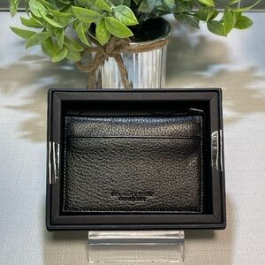 NWT The Men’s Store Uptown Black Leather Bi-Fold Card Wallet from Bloomingdale’s